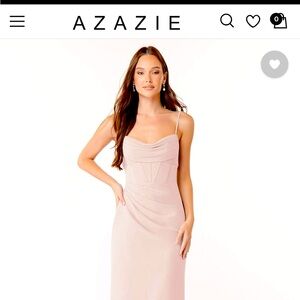 Azazie light pink full length dress size 4